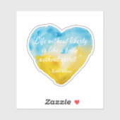 自由のない生活引用文ウクライナハートビニル シール (シート)