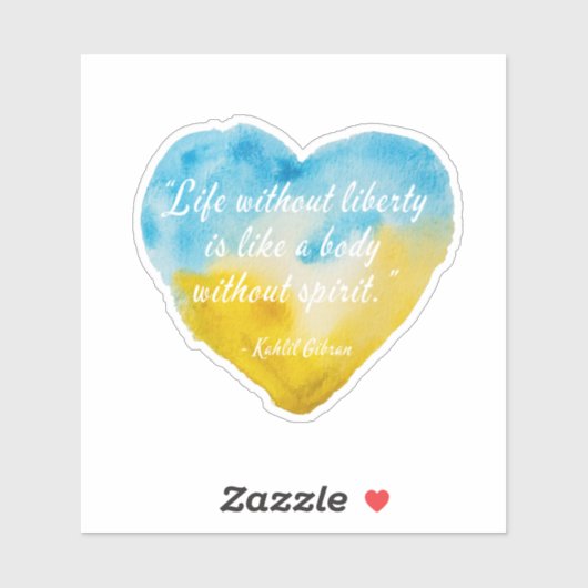 自由のない生活引用文ウクライナハートビニル シール (シート)