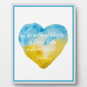 自由のない生活引用文ウクライナハート フォトプラーク (正面)