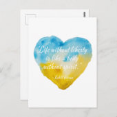 自由のない生活引用文ウクライナハート ポストカード (正面/裏面)