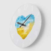 自由のない生活引用文ウクライナハート ラージ壁時計 (傾斜)