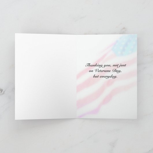 自由ののヴィンテージの復員軍人の日の土地 サンキューカード (内部)