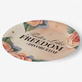 「自由のような味」フローラ離婚パーティー ペーパープレート (アングル)