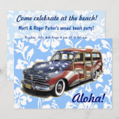 自由のウッディハワイアンパーティー招待状 招待状 (正面/裏面)