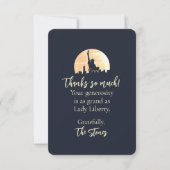 自由のシルエットのニューヨークのスカイライン像 サンキューカード (正面)