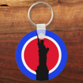 自由のシルエットアートポップ・アートの像 キーホルダー (正面)