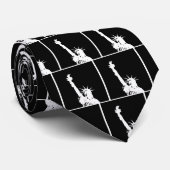 自由のシルエットポップ・アートのの白黒の芸術像 ネクタイ (ロール)