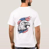 自由のシンボル - アメリカ国旗とハクトウワシ Tシャツ (裏面)