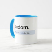 自由のステータスアップデートのマグ マグカップ (正面左)