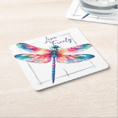 自由のトンボ スクエアペーパーコースター (アングル)