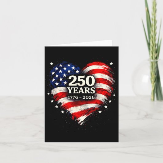 自由のハートフラグデザインUSA 1776年から カード (正面)