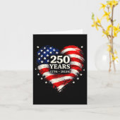 自由のハートフラグデザインUSA 1776年から カード (黄色い花)