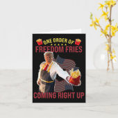 自由のフライドポテト、一つお待ちください、って面白いじゃないか！ カード (黄色い花)