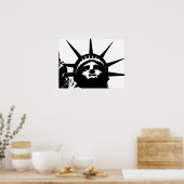 自由のポップ・アートの白黒像ポスター ポスター (キッチン)