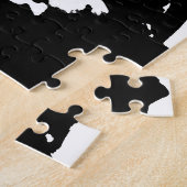 自由のポップ・アートの白黒像 ジグソーパズル (側面)