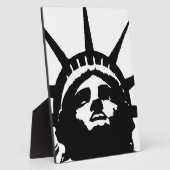 自由のポップ・アートの白黒像 フォトプラーク (側面)