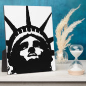 自由のポップ・アートの白黒像 フォトプラーク (側面)