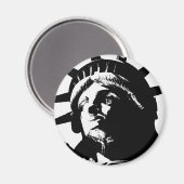 自由のポップ・アートの白黒像 マグネット (正面/裏面)