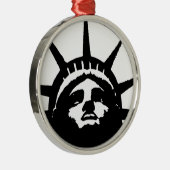 自由のポップ・アートの白黒像 メタルオーナメント (右)