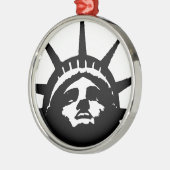 自由のポップ・アートの白黒像 メタルオーナメント (左)