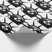 自由のポップ・アートの白黒像 ラッピングペーパー (角)