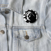 自由のポップ・アートの白黒像 缶バッジ (インサイチュ)