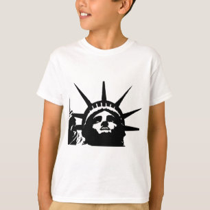 自由のポップ・アートの白黒像 Tシャツ