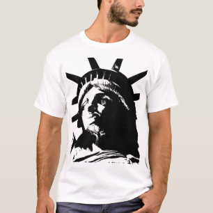 自由のポップ・アートの白黒像 Tシャツ