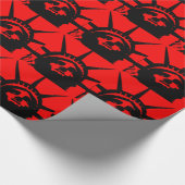 自由のポップ・アートの黒赤芸術像 ラッピングペーパー (角)