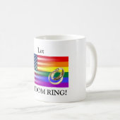 自由のリングや輪の結婚の平等のコーヒー・マグを許可して下さい コーヒーマグカップ (正面右)