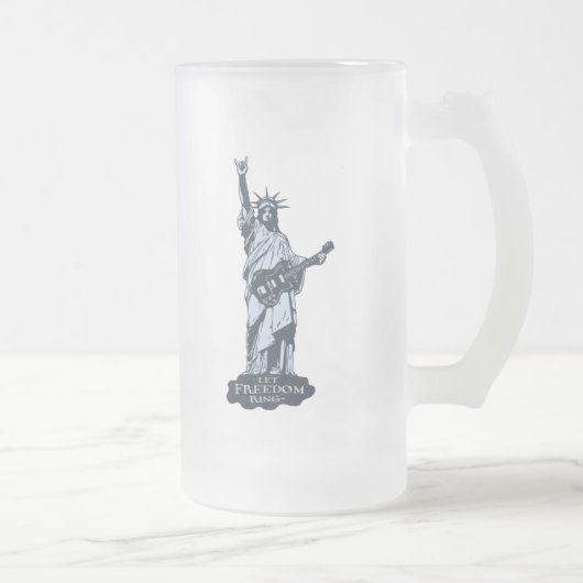 自由のリングを許可して下さい フロストグラスビールジョッキ (右)