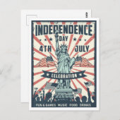 自由のレトロ ポストカード (正面/裏面)