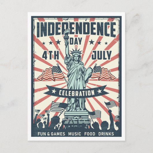 自由のレトロ ポストカード (正面)