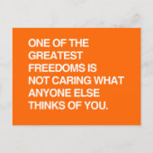 自由の一つ素晴らしはの自由では気にない ポストカード (正面)