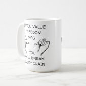 自由の価値ほとんどのコーヒーマグ コーヒーマグカップ (正面左)