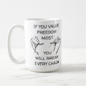 自由の価値ほとんどのコーヒーマグ コーヒーマグカップ (左)