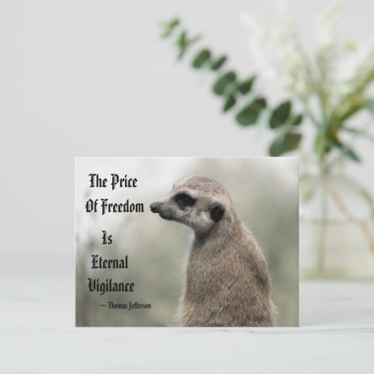 自由の価格は永遠の警戒である – 引用文 ポストカード (スタンド正面)