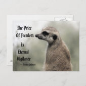 自由の価格は永遠の警戒である – 引用文 ポストカード (正面/裏面)
