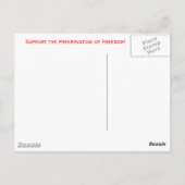 自由の保護を支援！ ポストカード (裏面)