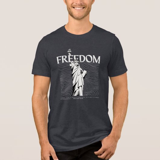 自由の像V2 Tシャツ – 旅する自由 (正面)
