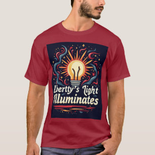 自由の光がイルミネーションはっきりした-,抽象芸術 Tシャツ