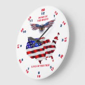 自由の勇敢な土地の本拠地 ラージ壁時計 (傾斜)