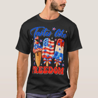 自由の味アイスクリームポップスイクル愛国 Tシャツ