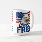 自由の国アメリカ国旗愛国 コーヒーマグカップ (正面右)