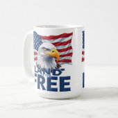 自由の国アメリカ国旗愛国 コーヒーマグカップ (正面左)