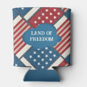 自由の国アメリカ独立記念日レッドブルー 缶クーラー (裏面)