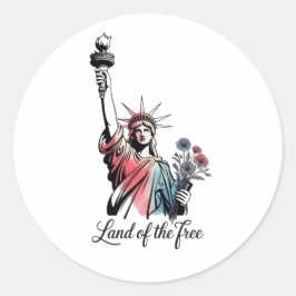 自由の国 アメリカ独立記念日 愛国 ラウンドシール