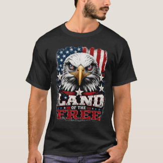 自由の国 - イーグル愛国ティー Tシャツ