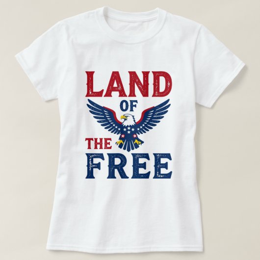 自由の国 - ハクトウアメリカンシンボル Tシャツ (デザイン正面)