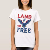 自由の国 - ハクトウアメリカンシンボル Tシャツ (正面)